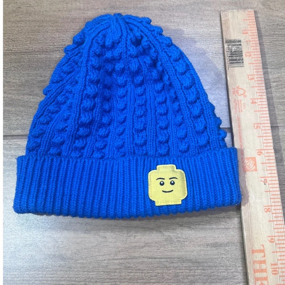 LEGO Kids Blue Knit Beanie Hat‎ with Classic Face OSFM